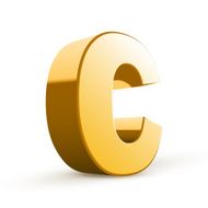 3d golden letter C N3