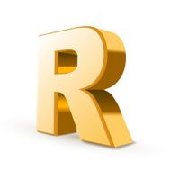 3d golden letter R N2