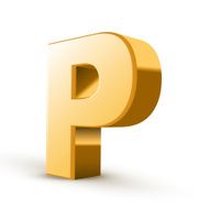 3d golden letter P N2