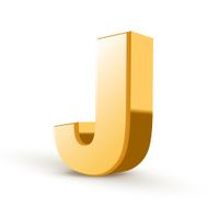 3d golden letter J N3