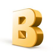 3d golden letter B N3