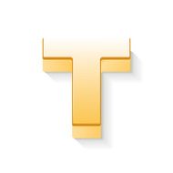 3d golden letter T N2