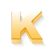 3d golden letter K