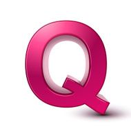3d alphabet pink Q
