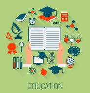 Flat design concept icons for education E-learning concept Vec N2