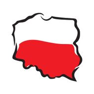 map and flag of Poland