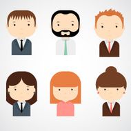 Set of colorful office people icons Businessman Businesswoman Cartoon characters