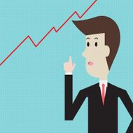 Businessman presentation with chart - Vector N3