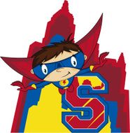 Cute Superhero Learning Letter S N24