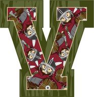 Masked Viking Warrior Learning Letter V N4