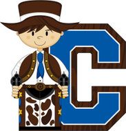 Cute Cowboy Learning Letter C N25