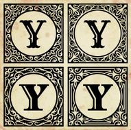 Old Paper with Decorative Letter Y