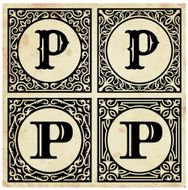 Old Paper with Decorative Letter P