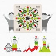 colorful infographics with people
