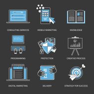 Concept for consulting services digital marketing programming protection creative process