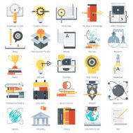 Education theme flat style colorful vector icon set for info N4