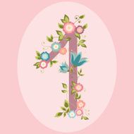 Vector floral number N10