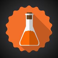 Medical Glossy Flask Flat Vector Icon