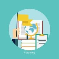 E-learning online education concept flat styled icon N4