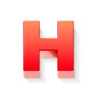 3d red letter H N6