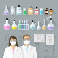 Vector set - chemical designer Flat design N3