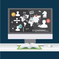 e-learning Flat style Vector N3