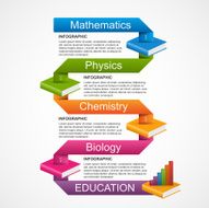 Education books step option Infographics design template N3