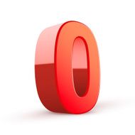 3d shiny red number 0 N2