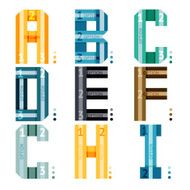 Alphabet letters with stripes and number options