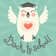 Back to school Card with an owl N6