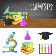 Chemistry backdrop and icons N2