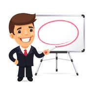 Businessman With Marker in Front of the Whiteboard N2