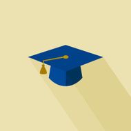 Flat long shadow graduation hat N3