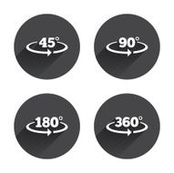 Angle degrees icons Geometry math signs N44