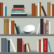 Book shelf Vector illustration Bookstore indoor N7