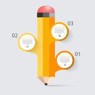 Business education pencil staircase Infographics option N3