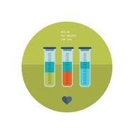 Test tube flat icon Online medical diagnosis and medicine research N4