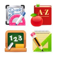 Set of School Equipment Icons