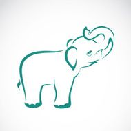 Vector image of an elephant on a white background
