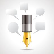 pen and speech bubble