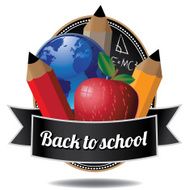 Back to school oval icon