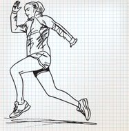 Female runner sketch illustration N4