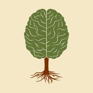 brain growing in the shape of tree