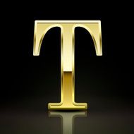 3d elegant golden letter T
