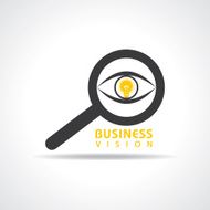 vision and idea concept- eye with light bulb symbol