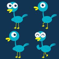 Cartoon blue birds