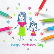 Happy Mother&#039;s Day Draw With Colored Pencils N2