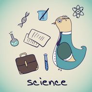 Vector bird Science Professor