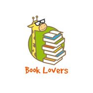 Vector funny giraffe logotype Book store logo