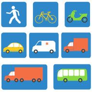 Transportation icons design elements Vector illustration
